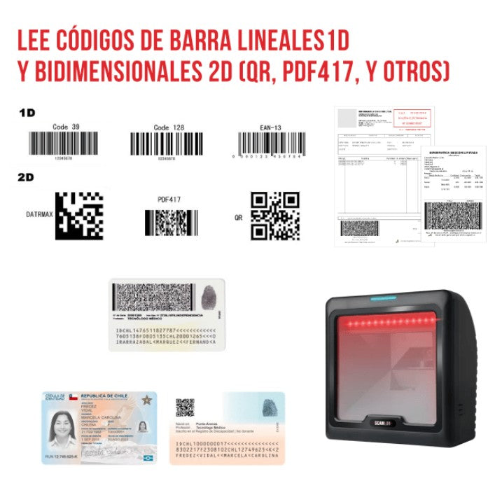 Lector de Códigos de Barra Scanlux SL6100 USB o SERIAL RS232
